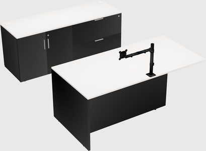 Executive parallel desk with credenza