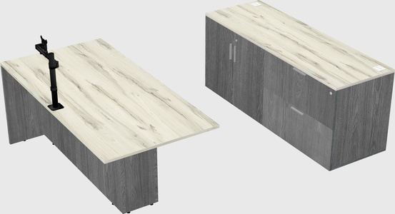 Executive parallel desk with credenza