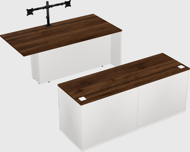 Executive parallel desk with credenza
