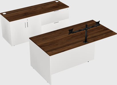 Executive parallel desk with credenza