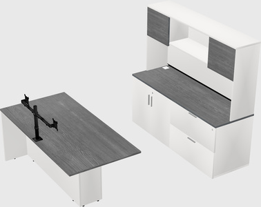 Executive parallel desk with credenza