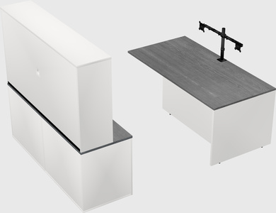 Executive parallel desk with credenza