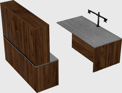 Executive parallel desk with credenza