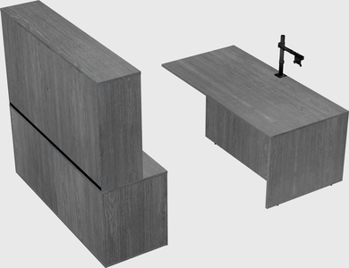 Executive parallel desk with credenza