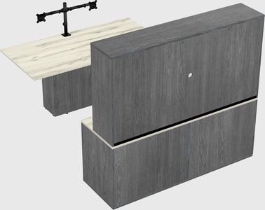 Executive parallel desk with credenza
