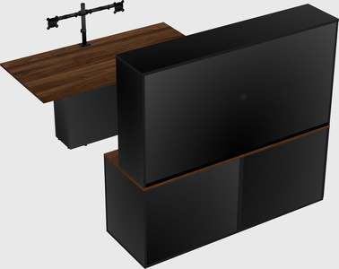 Executive parallel desk with credenza