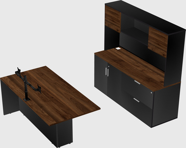 Executive parallel desk with credenza