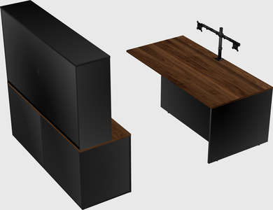Executive parallel desk with credenza