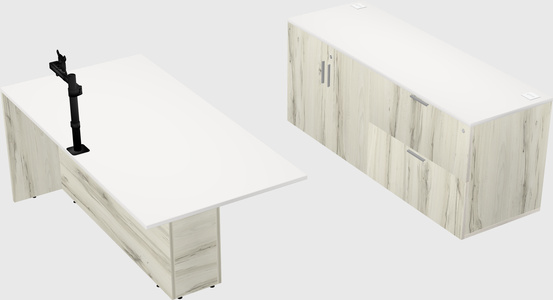 Executive parallel desk with credenza