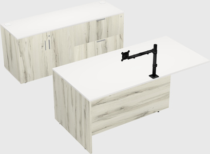 Executive parallel desk with credenza