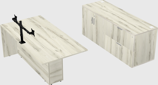 Executive parallel desk with credenza