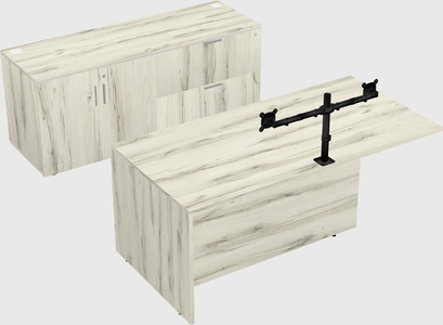 Executive parallel desk with credenza