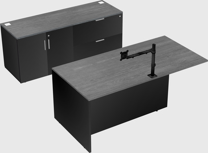 Executive parallel desk with credenza