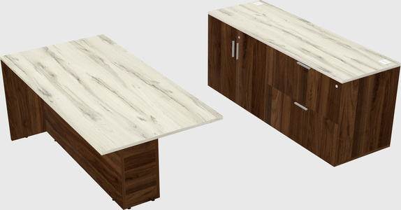 Executive parallel desk with credenza