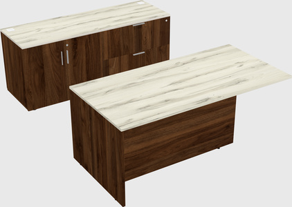 Executive parallel desk with credenza