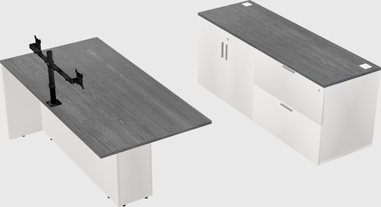 Executive parallel desk with credenza