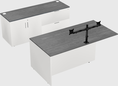 Executive parallel desk with credenza