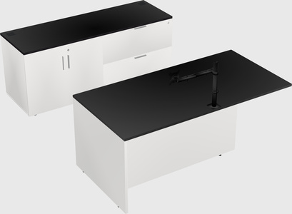 Executive parallel desk with credenza