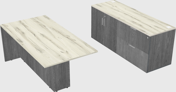 Executive parallel desk with credenza