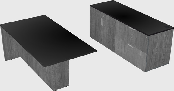 Executive parallel desk with credenza