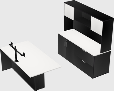 Executive parallel desk with credenza
