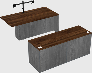Executive parallel desk with credenza