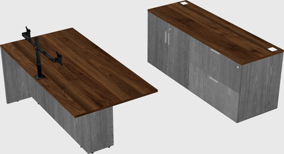 Executive parallel desk with credenza