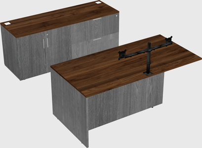 Executive parallel desk with credenza