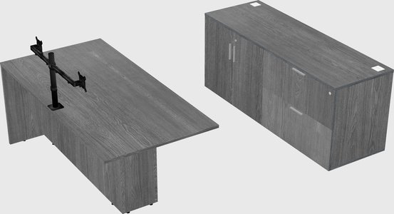 Executive parallel desk with credenza