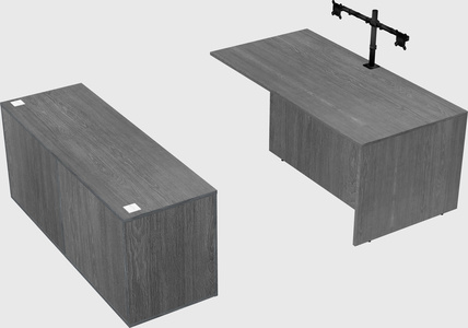 Executive parallel desk with credenza