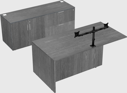 Executive parallel desk with credenza