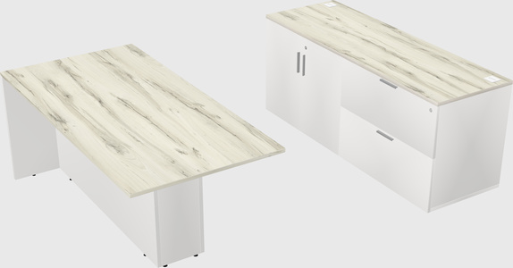 Executive parallel desk with credenza