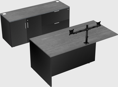 Executive parallel desk with credenza