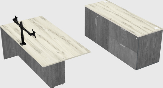 Executive parallel desk with credenza