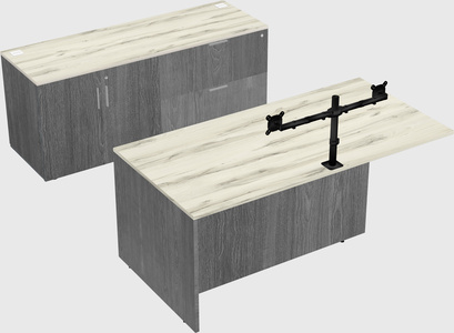Executive parallel desk with credenza