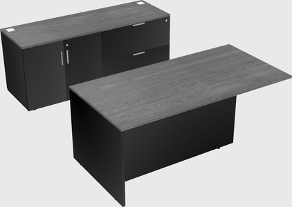 Executive parallel desk with credenza