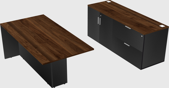 Executive parallel desk with credenza