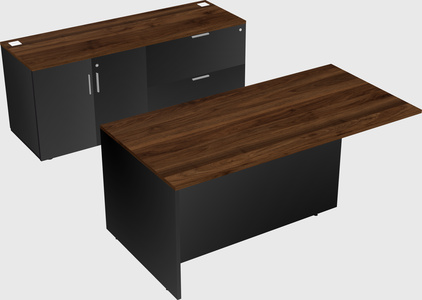 Executive parallel desk with credenza