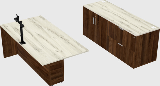Executive parallel desk with credenza