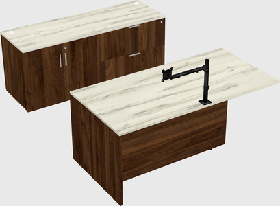 Executive parallel desk with credenza