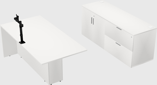 Executive parallel desk with credenza