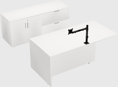 Executive parallel desk with credenza
