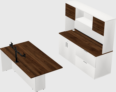 Executive parallel desk with credenza