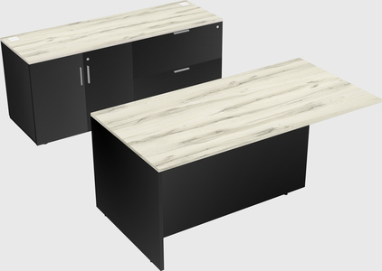 Executive parallel desk with credenza