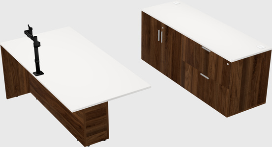 Executive parallel desk with credenza