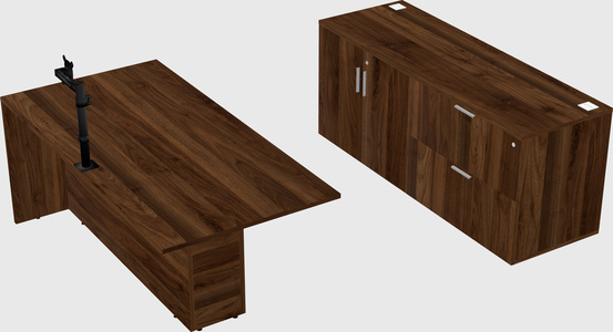 Executive parallel desk with credenza