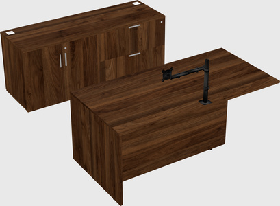Executive parallel desk with credenza