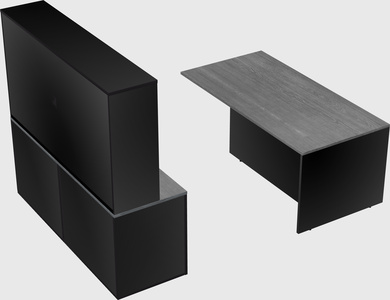 Executive parallel desk with credenza