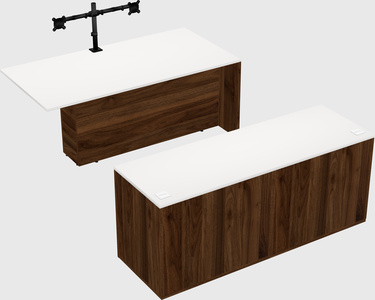 Executive parallel desk with credenza