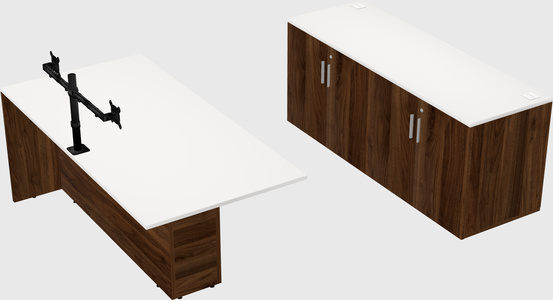 Executive parallel desk with credenza